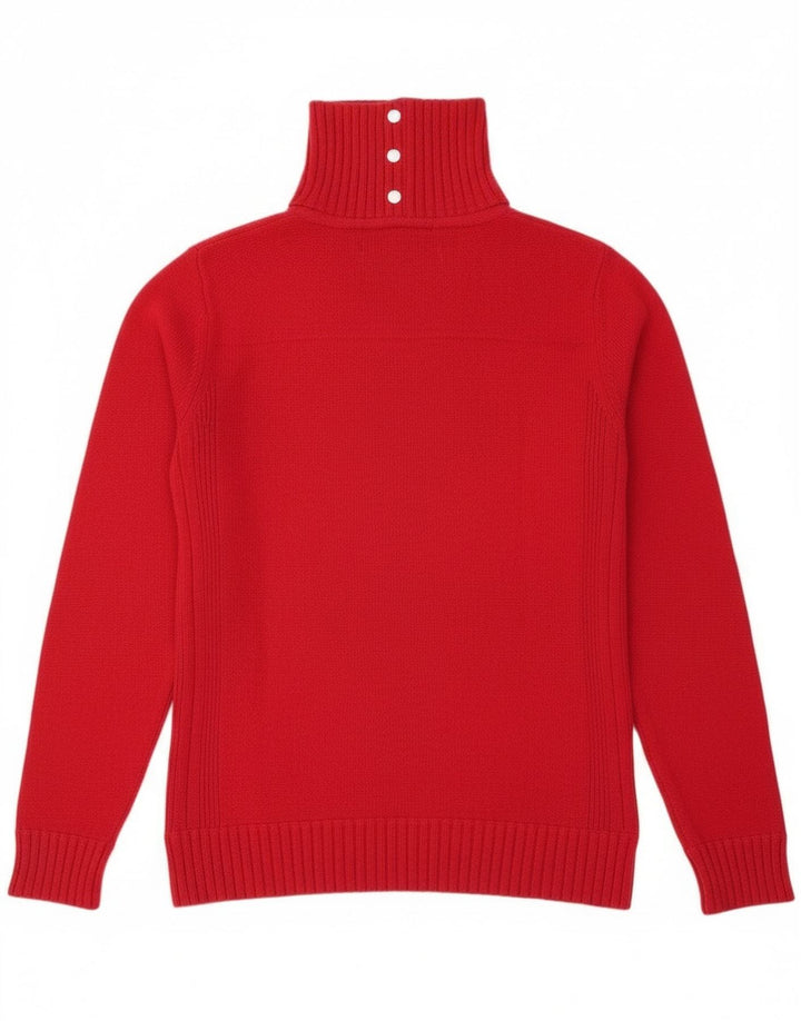 Gas Pull à col boutonné pour femme UK 16 Grande laine rouge
