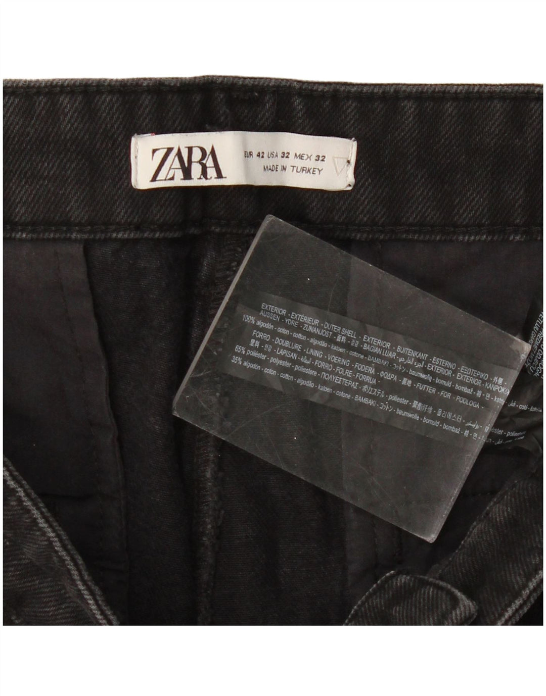 ZARA Jeans Slim Homme EU 42 Large W32 L27 Coton Noir