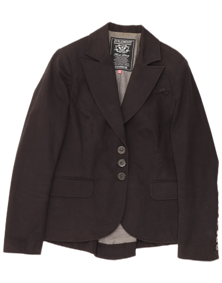 Zu Elements Veste Blazer 3 Boutons Femme IT 46 Grand Coton Noir