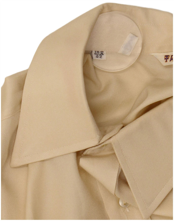 vintage Chemise Homme Taille 42 16 1/2 Grand Jaune