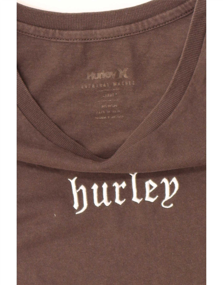 Hurley T-Shirt Graphique Homme Large Marron