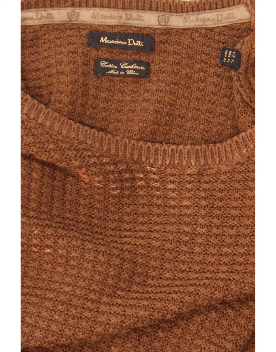 Massimo Dutti Pull à col rond pour homme XL en coton marron
