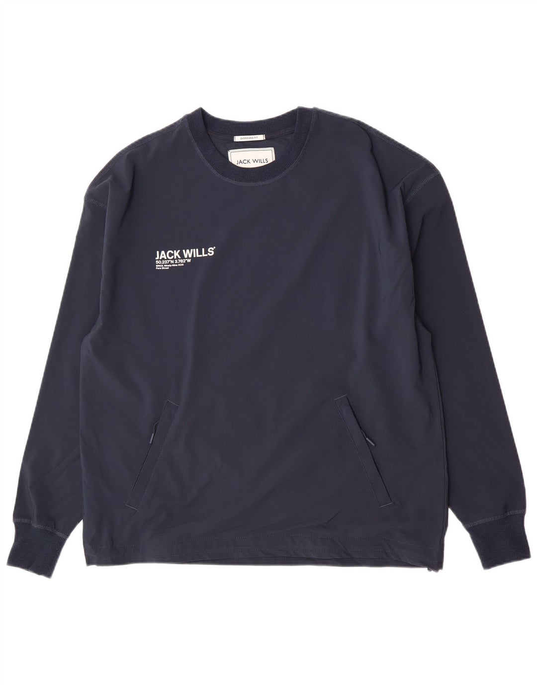 Jack Wills Pull surdimensionné pour homme en polyester bleu marine moyen