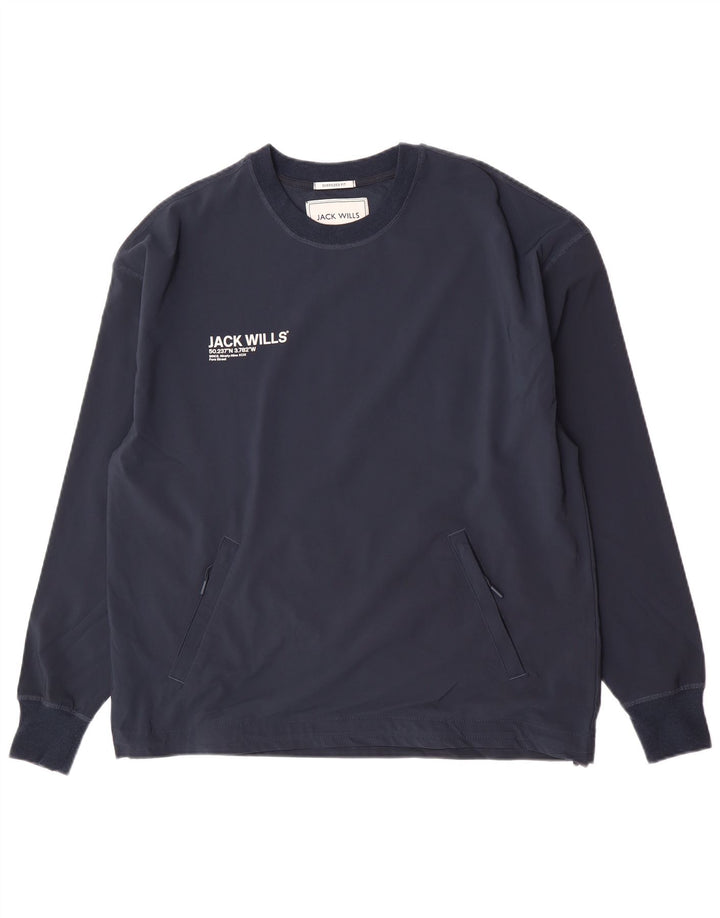 Jack Wills Pull surdimensionné pour homme en polyester bleu marine moyen