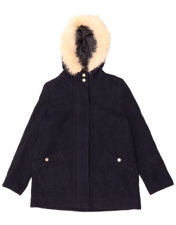 Topshop Veste parka surdimensionnée à capuche pour femme UK 10 Small Bleu marine