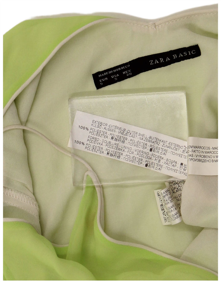 Zara Femme Cami Top UK 10 Petit Vert Polyester