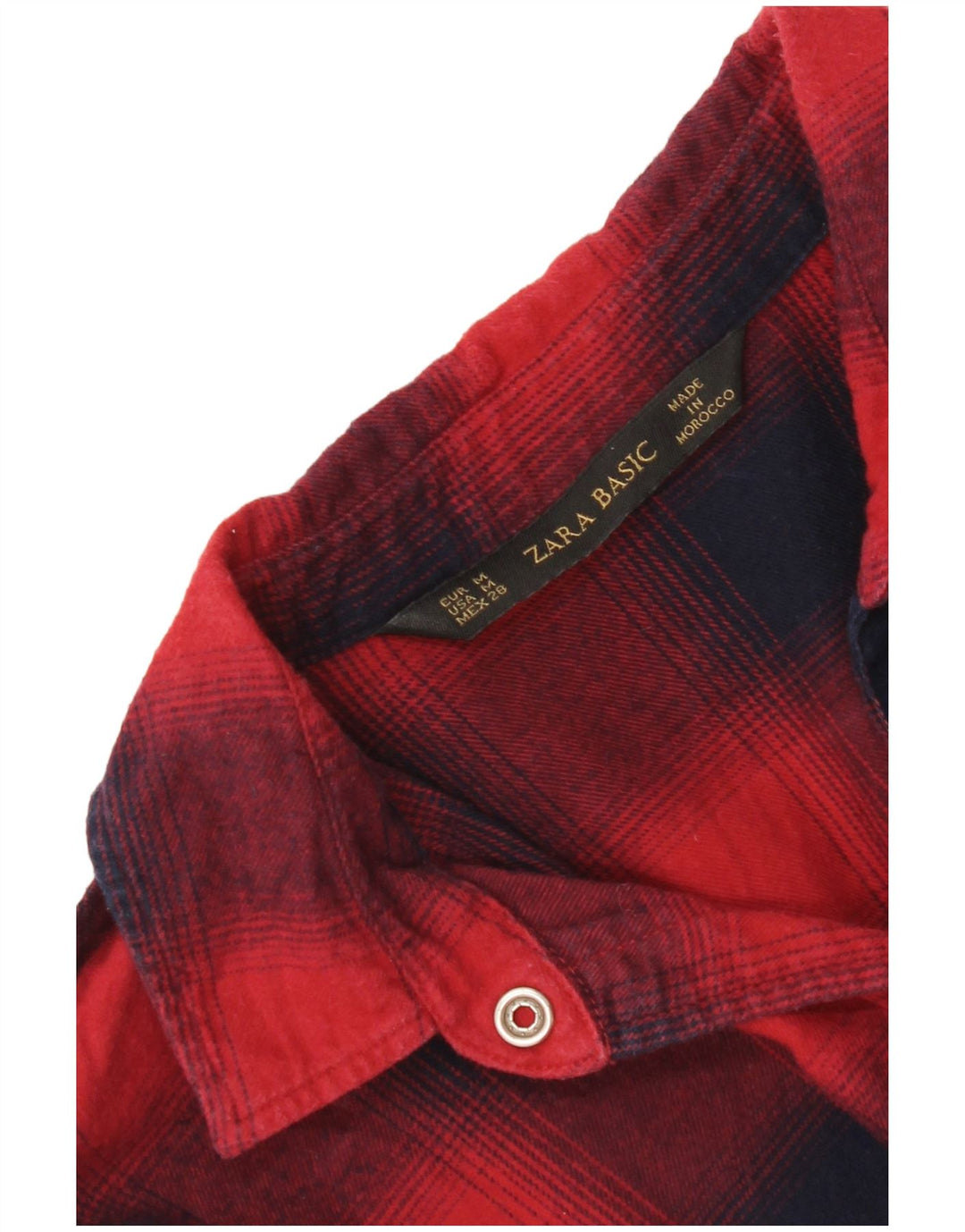 Zara Chemise militaire en flanelle pour femme UK 12 à carreaux rouges moyens