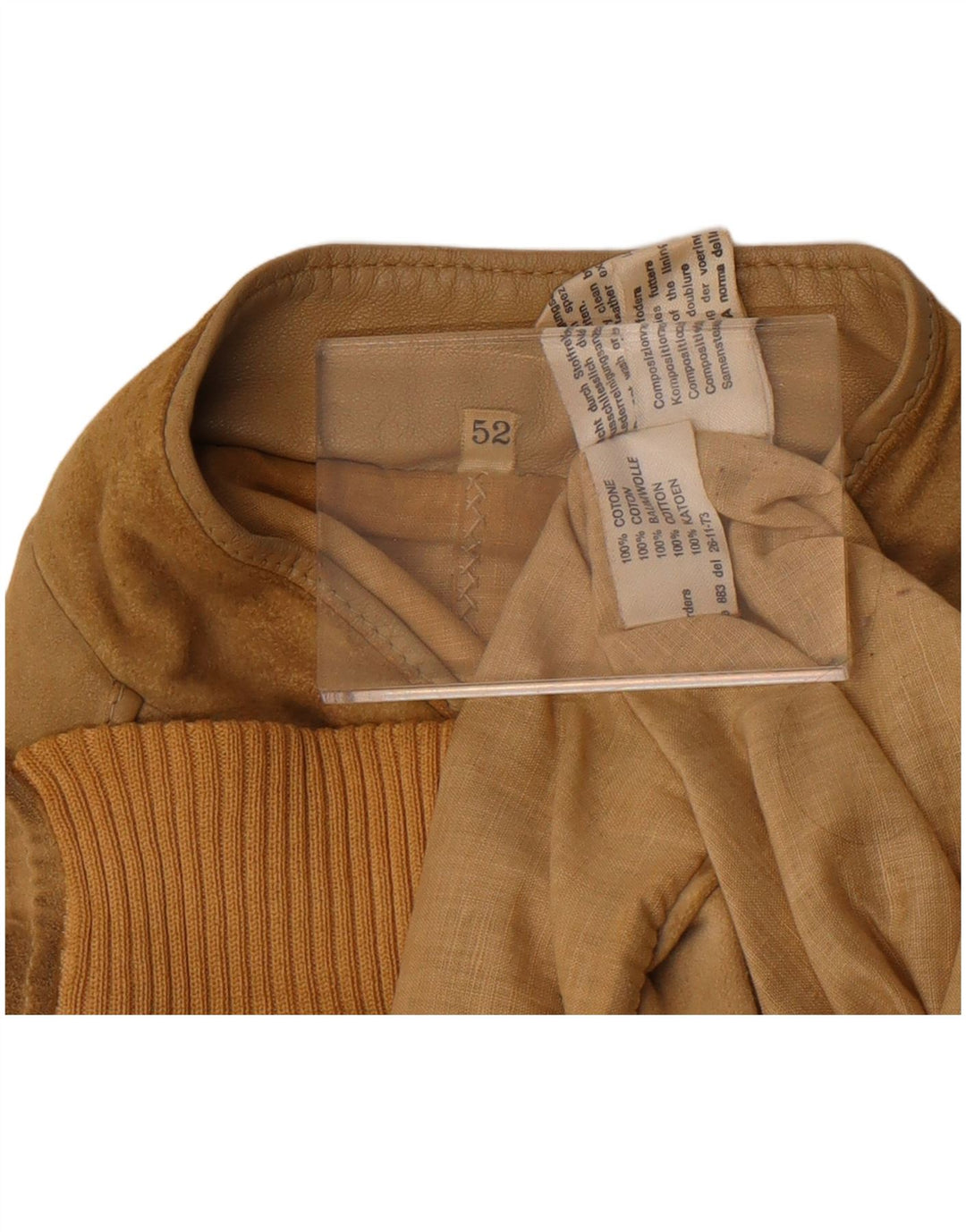 vintage Homme Daim Bomber Jacket IT 52 XL Coton Marron