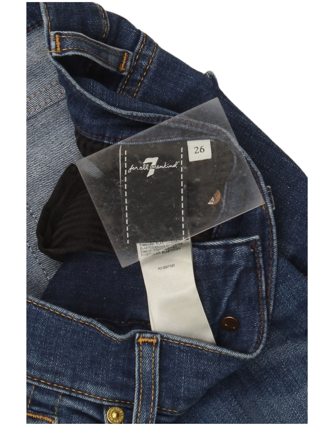 7 FOR ALL MANKIND Jean Slim Femme W26 L28 Bleu Coton