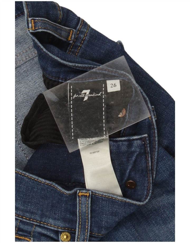 7 FOR ALL MANKIND Jean Slim Femme W26 L28 Bleu Coton