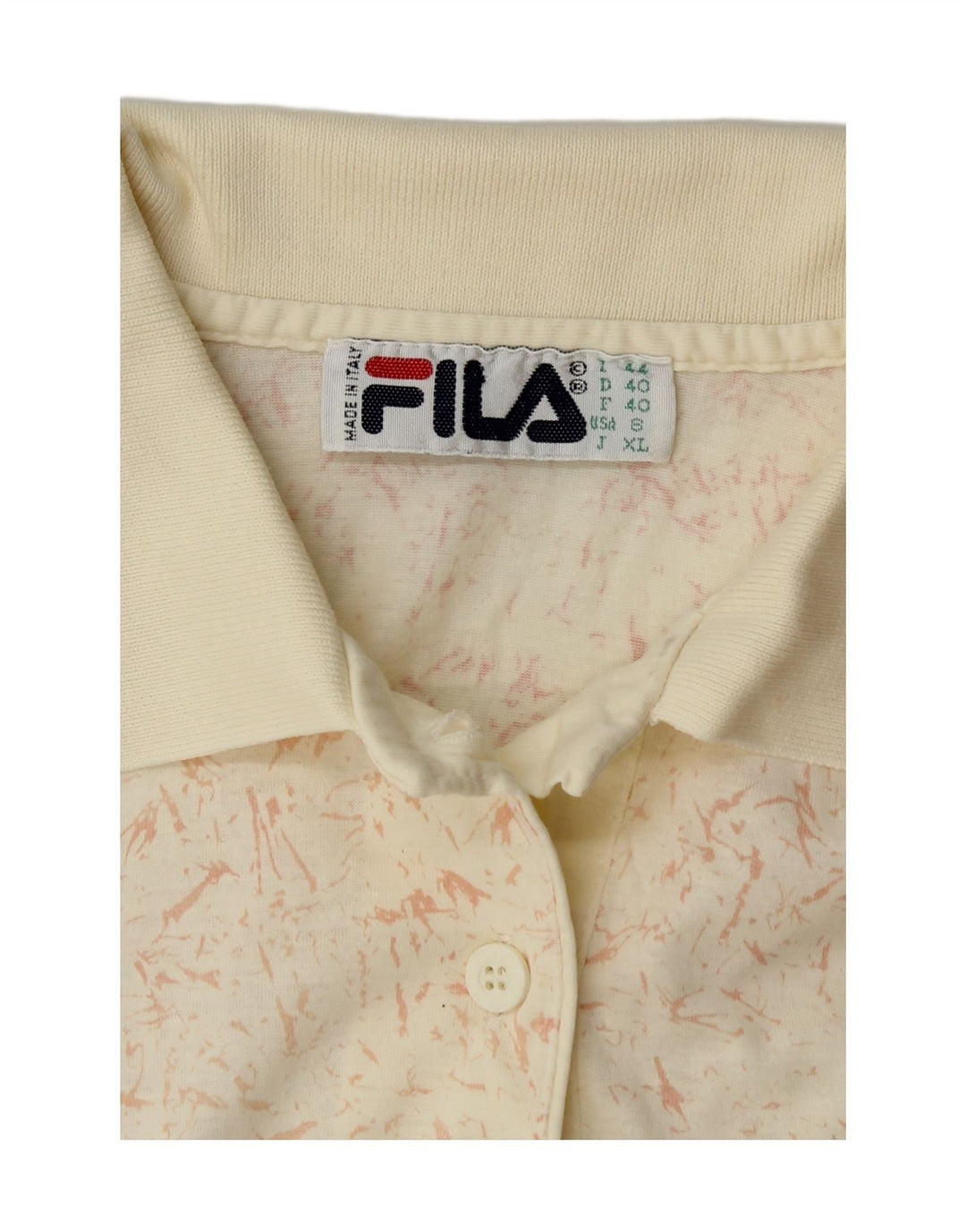 FILA Womens Polo Shirt IT 44 Medium Off White Flecked