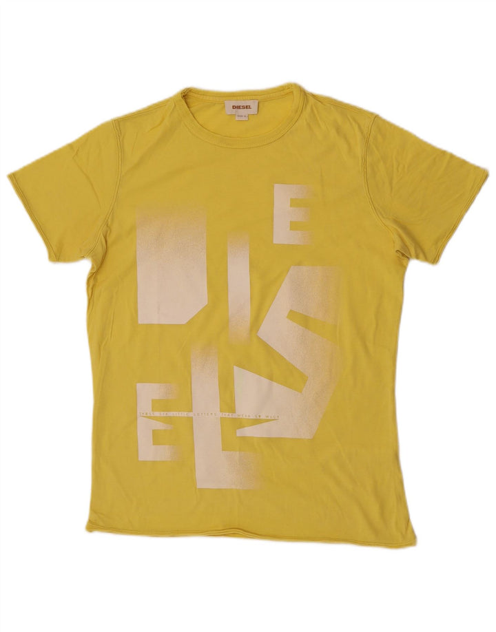 Diesel T-Shirt Graphique Homme Petit Jaune