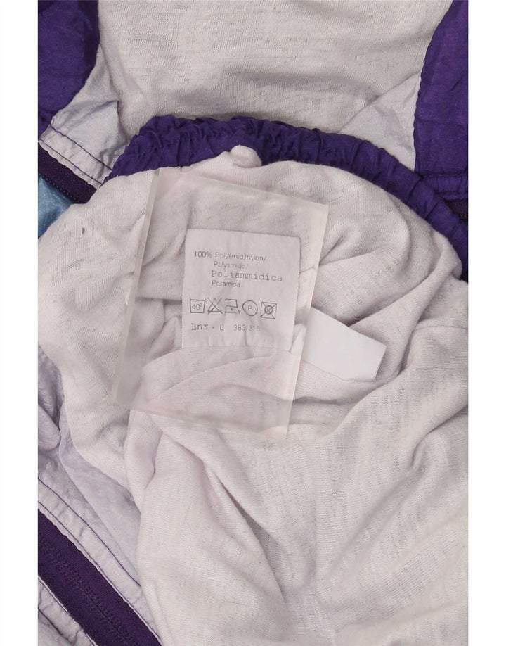 vintage Mens Survêtement Top Veste Grand Violet Colourblock Polyamide