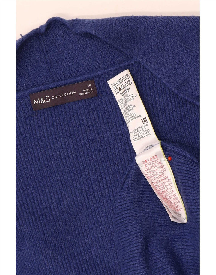 Marks & Spencer Pull cardigan ouvert long pour femme UK 14 Large Bleu