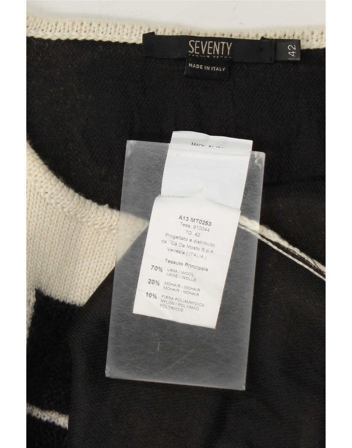 Seventy Cardigan court ouvert pour femme IT 42 Medium Off White Géométrique