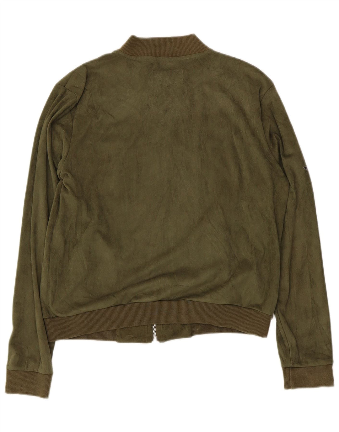 Hard Rock Cafe Dubai Crop Bomber Jacket UK 14 Polyester Vert Moyen
