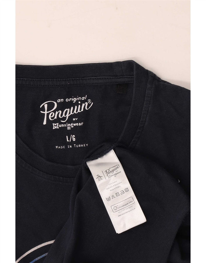 Penguin T-Shirt Graphique Homme Grand Bleu Marine Coton