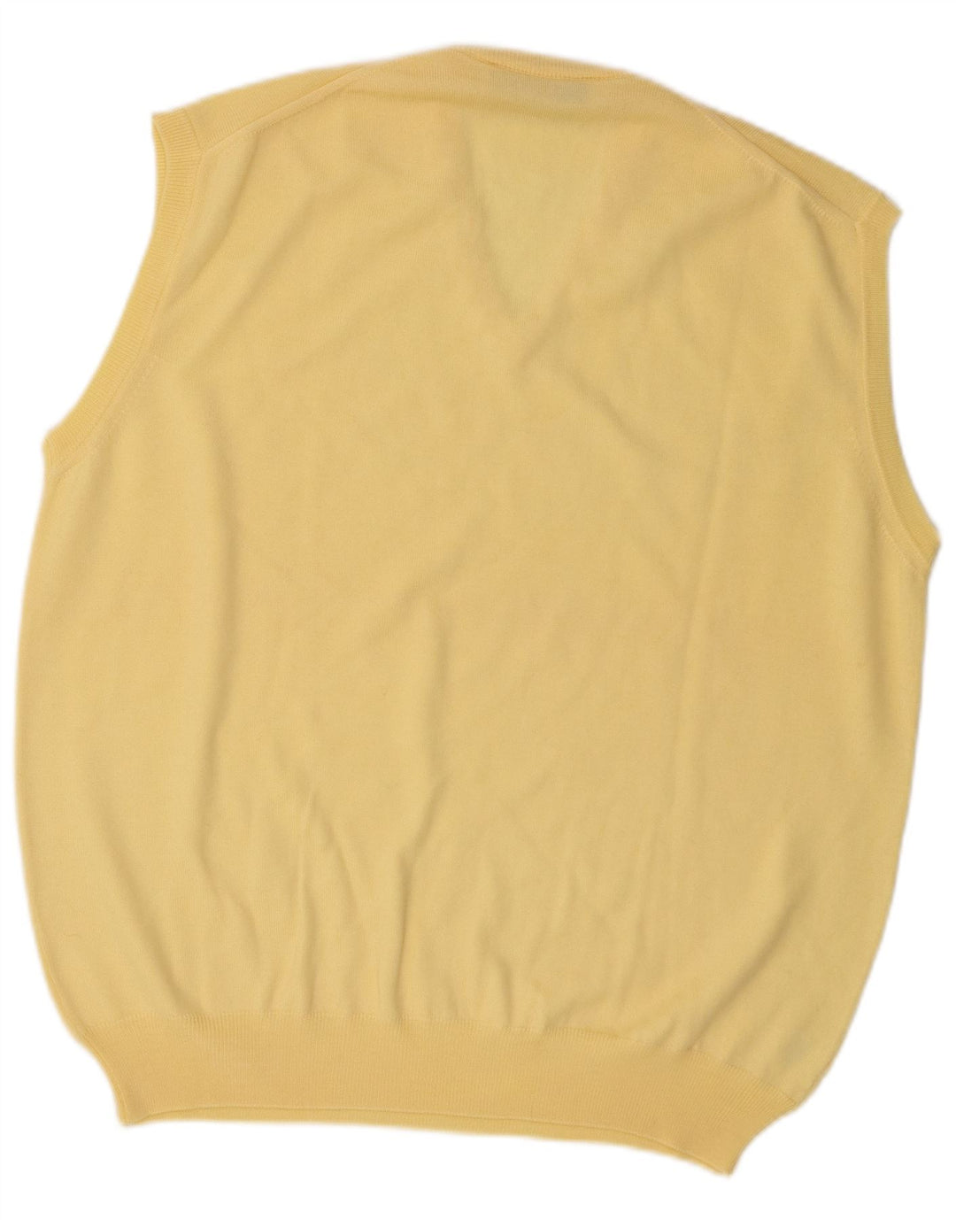 vintage Mens Vest Tank Top IT 52 Grande laine mérinos jaune