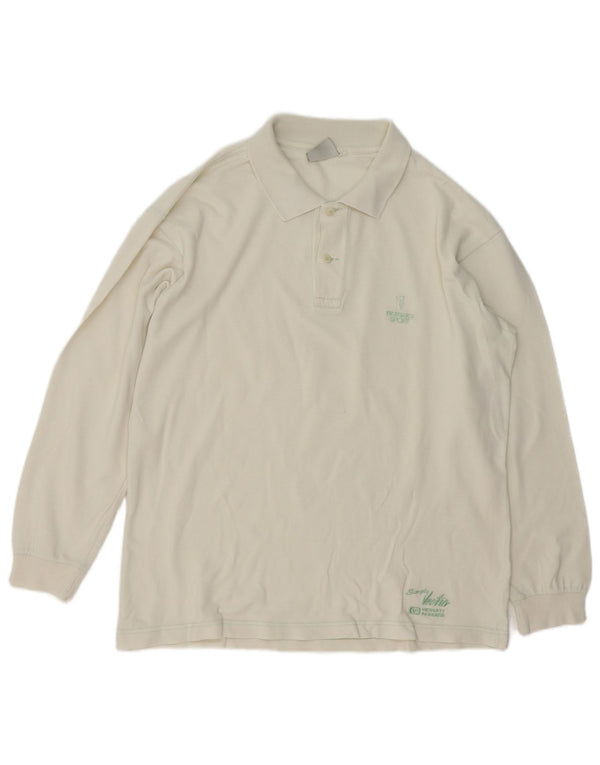 Trussardi Polo À Manches Longues Grand Blanc Coton Homme