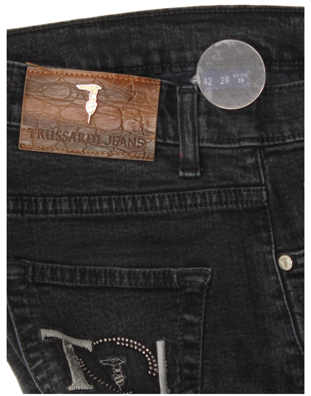 Trussardi Femme Jean Droit W26 L29 Gris