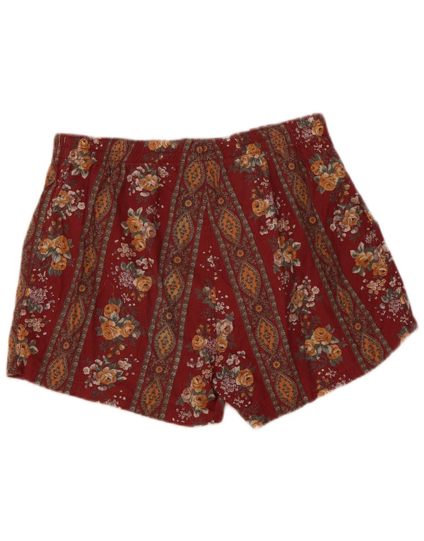 Rifle Mens Casual Shorts XL W38 Burgundy Floral Cotton