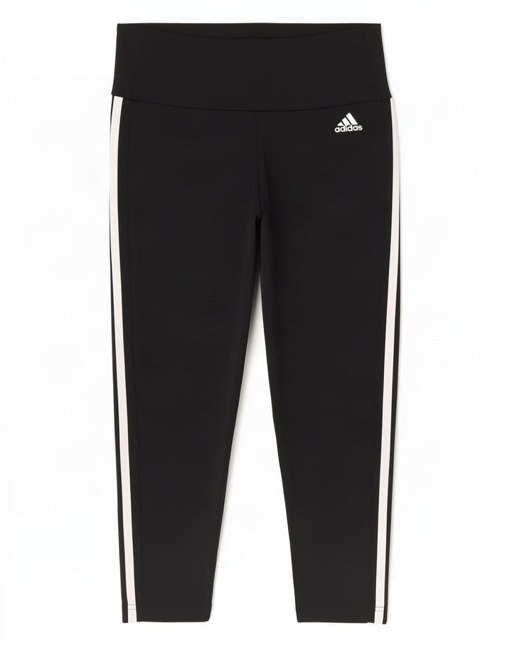 Adidas Femmes Aeroready Capri Leggings UK 8/10 Petit Noir Polyester