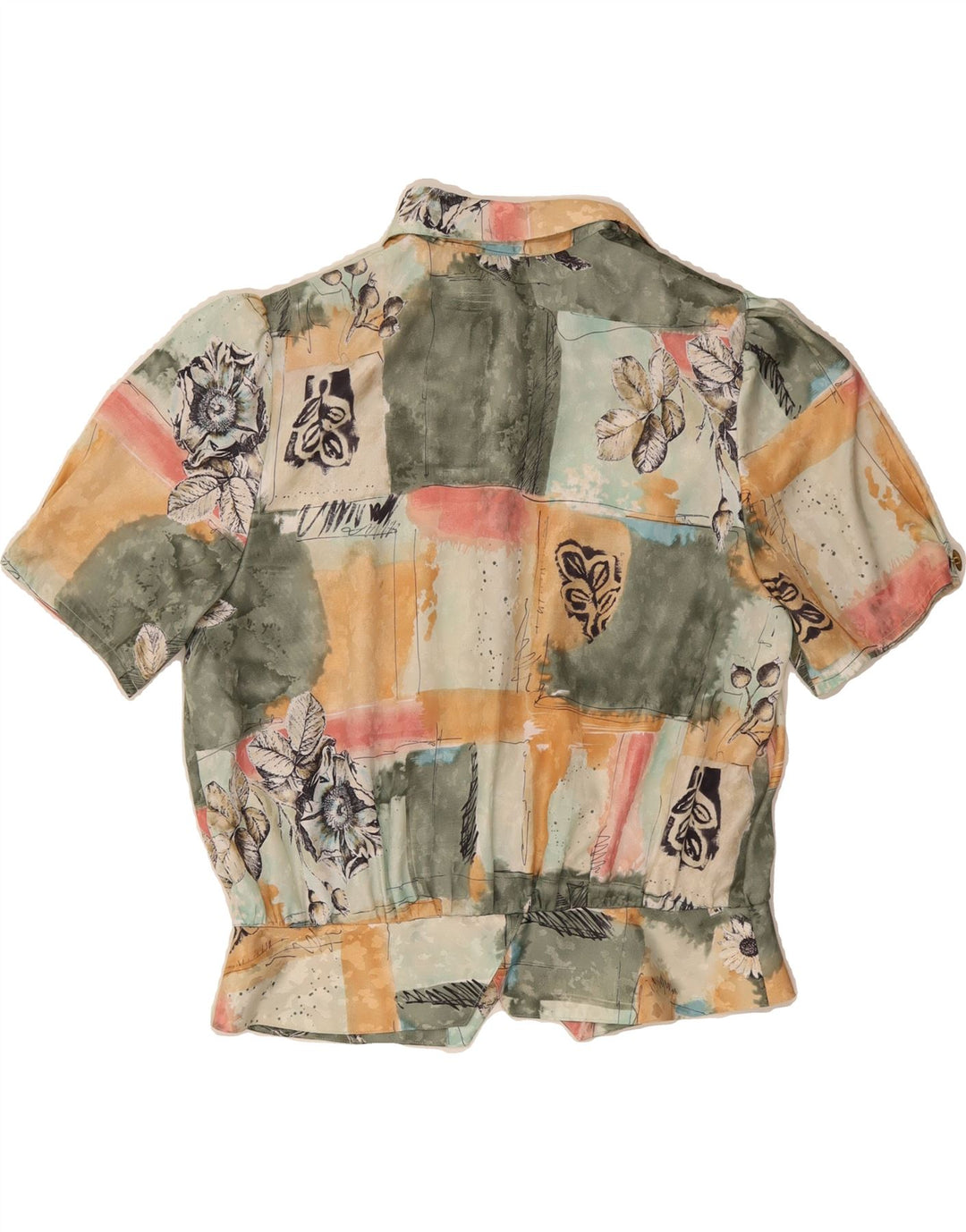 VINTAGE Womens Shirt Blouse EU 42 Large Multicoloured Patchwork Vintage Vintage and Second-Hand Vintage from Messina Hembry 