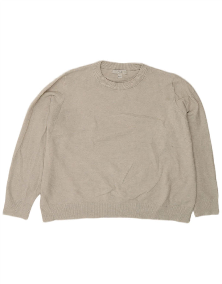Marks & Spencer Pull à col rond pour homme XL Gris Polyester
