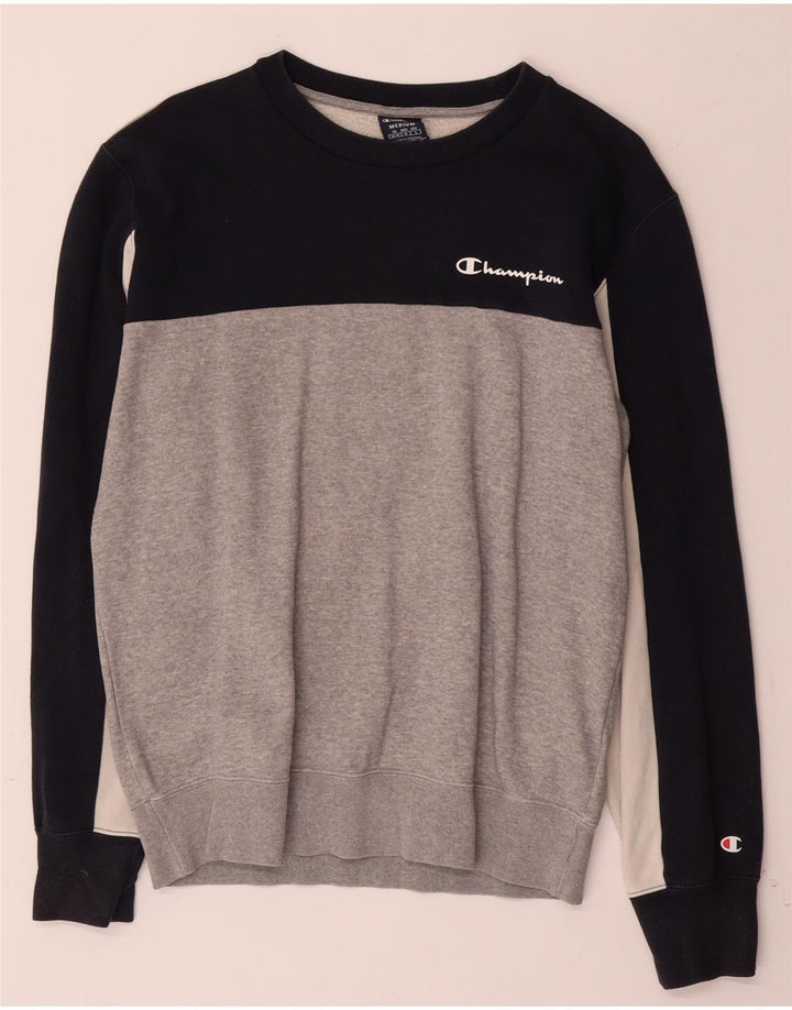 CHAMPION Sweat-Shirt Homme Gris Moyen Colourblock Coton