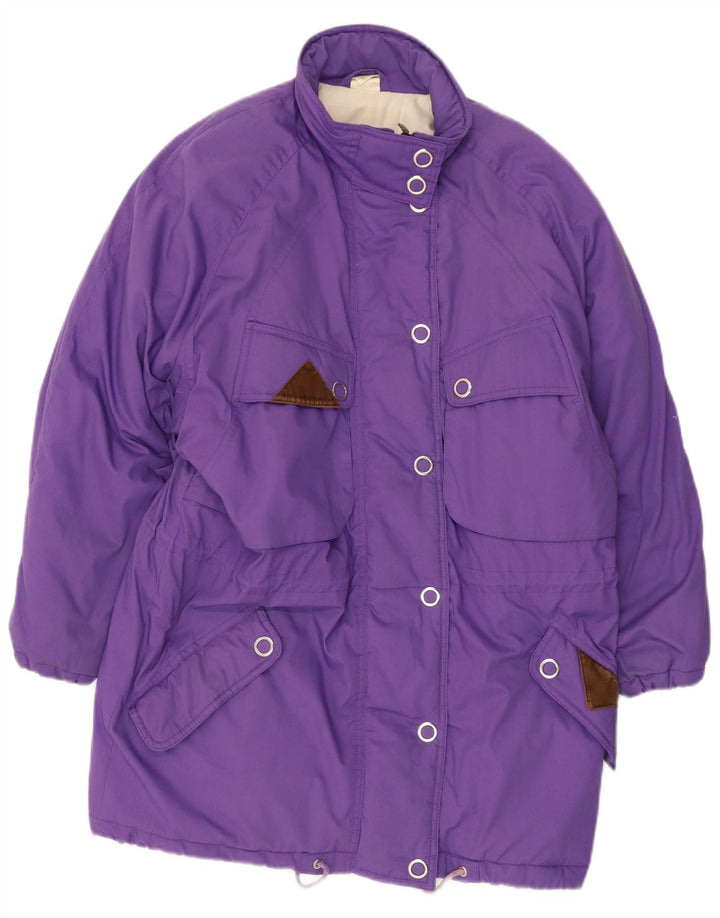 manteau rembourré femme vintage UK 18 XL Polyester Violet