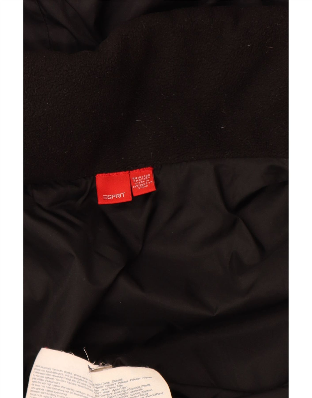 Esprit Manteau rembourré à capuche pour femme UK 12 Medium Noir Polyester