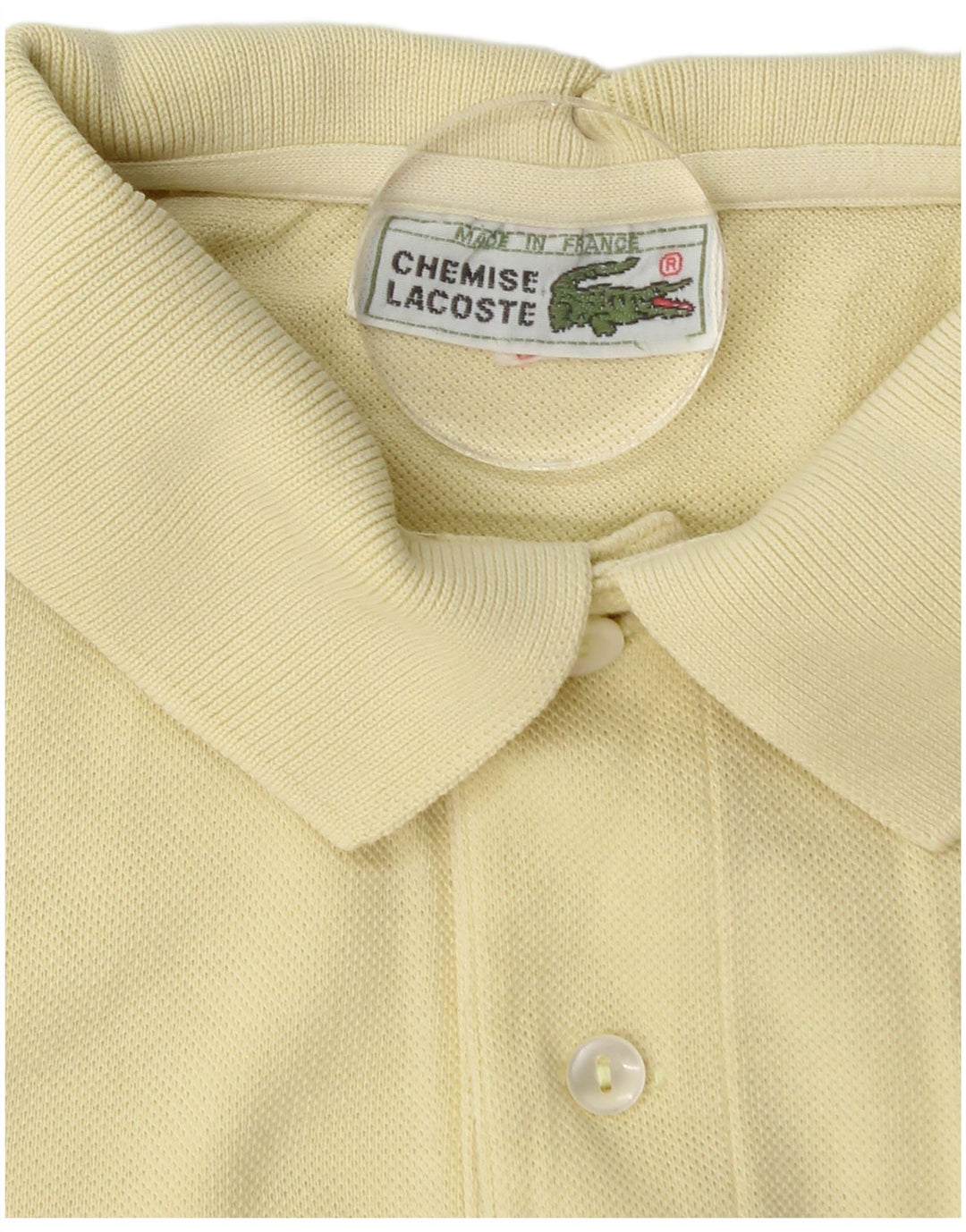 LACOSTE Polo Homme Taille 3 Petit Jaune Coton