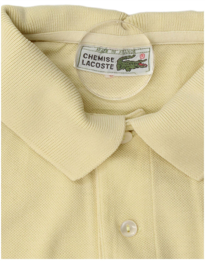 LACOSTE Polo Homme Taille 3 Petit Jaune Coton