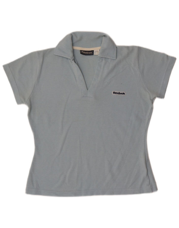 Reebok Polo Femme UK 10 Small Bleu Polyester