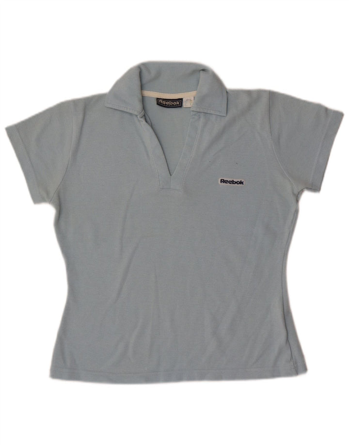 Reebok Polo Femme UK 10 Small Bleu Polyester