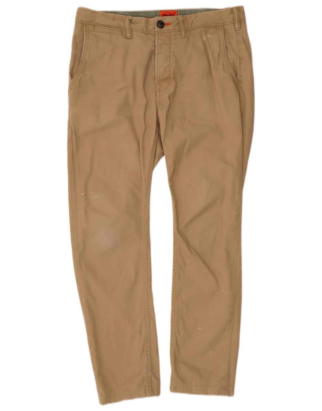 Superdry Pantalon Chino Slim Homme Petit W34 L27 Coton Beige