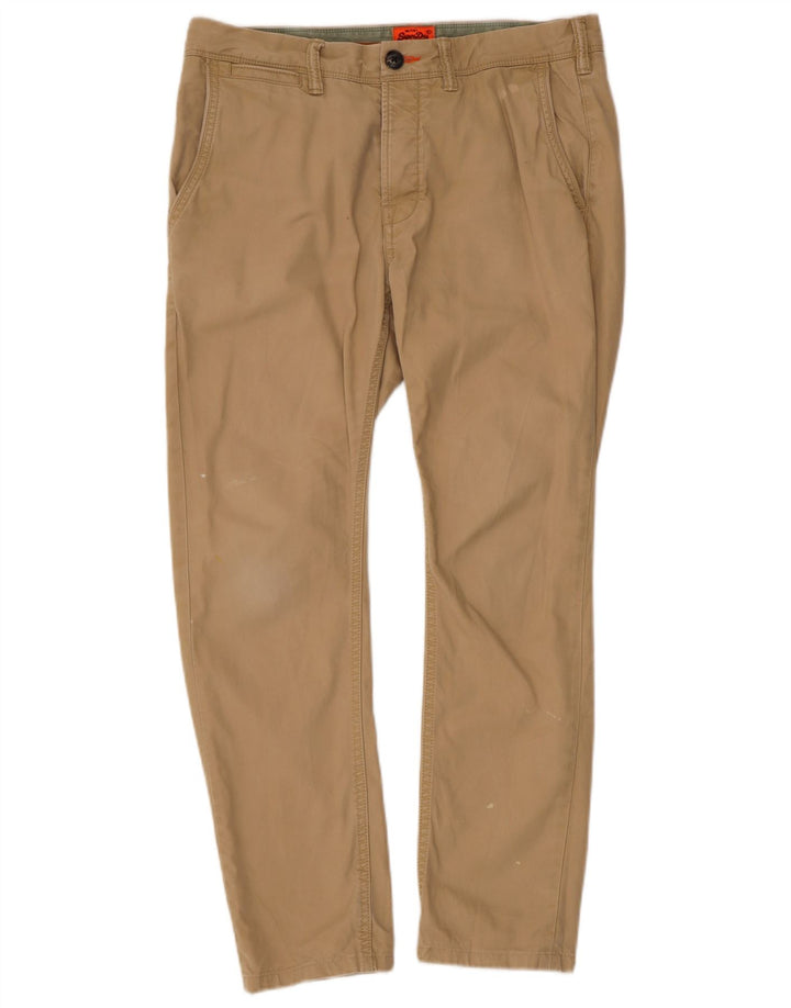Superdry Pantalon Chino Slim Homme Petit W34 L27 Coton Beige