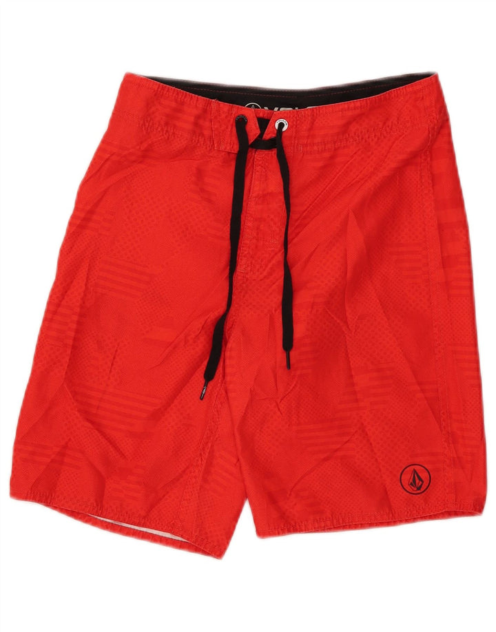 Volcom Short de Bain Garçon 11-12 ans Rouge Rayé Polyester