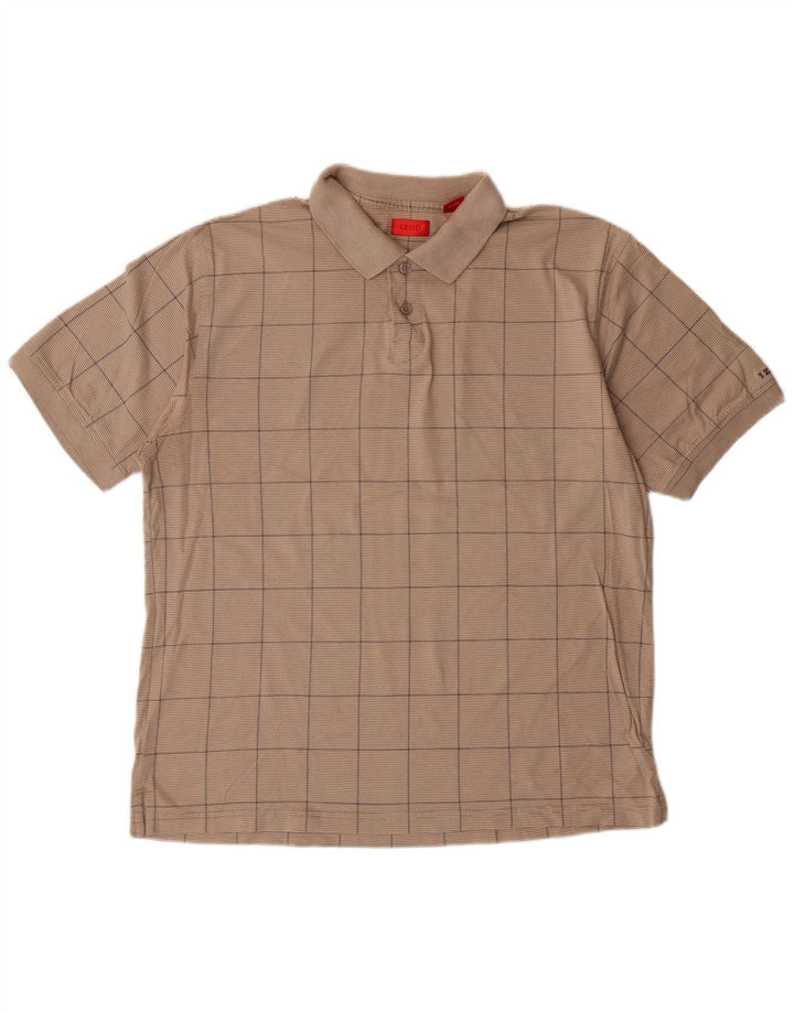 Izod Polo Homme Large Beige Géométrique Coton