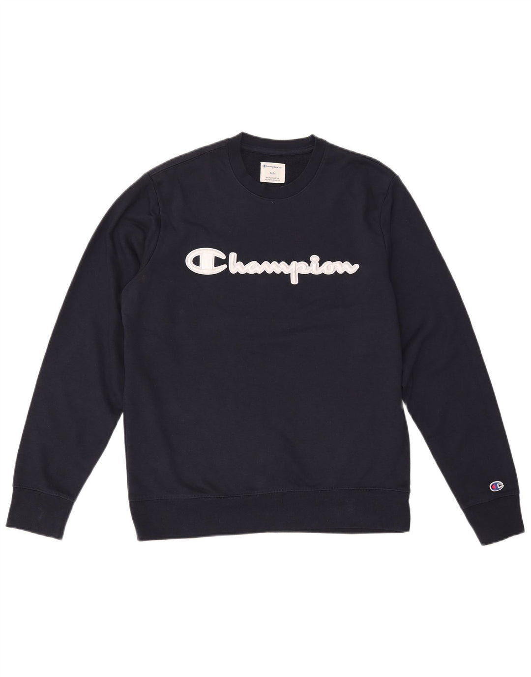 CHAMPION Sweat-Shirt Graphique Homme Bleu Marine Moyen Coton