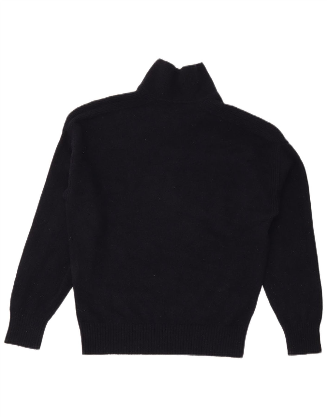 MASSIMO DUTTI Pull à col polo pour femme UK 14 Laine bleu marine moyen