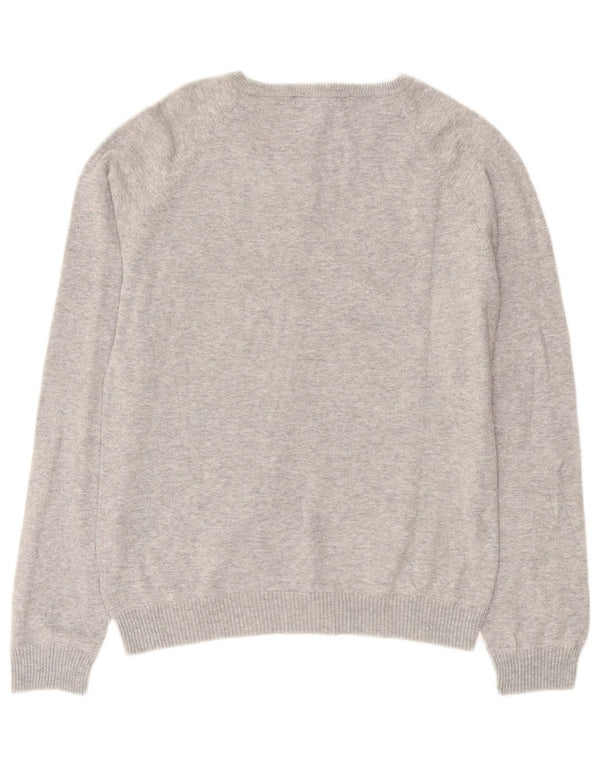 Zara Womens Cardigan Sweater UK 16 Large Gris Moucheté Coton