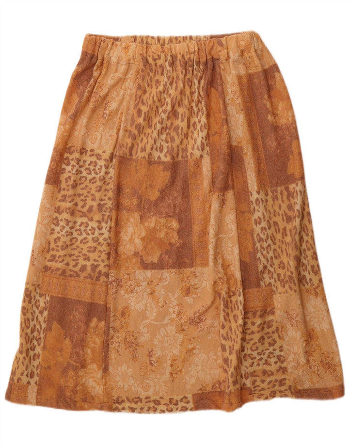 jupe trapèze femme vintage W30 Patchwork brun moyen