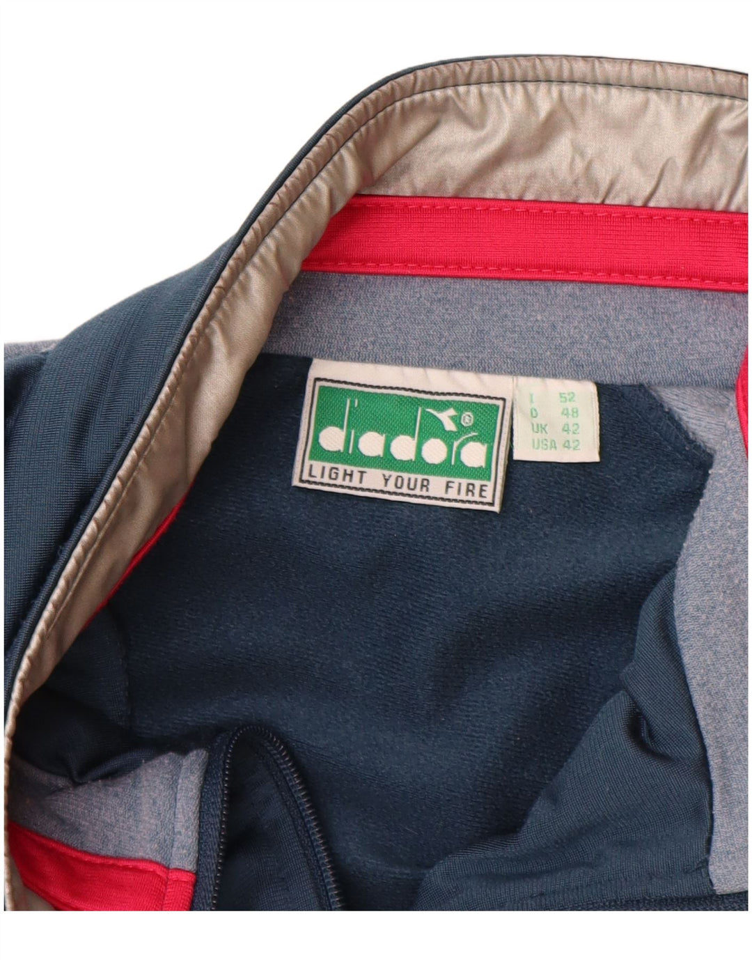 DIADORA Veste de survêtement pour homme UK 42 Large Bleu marine Colourblock