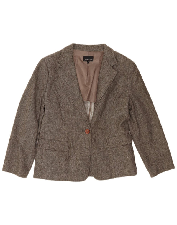 Calvin Klein Jeans Veste blazer à 1 bouton pour femme UK 20 2XL Gris