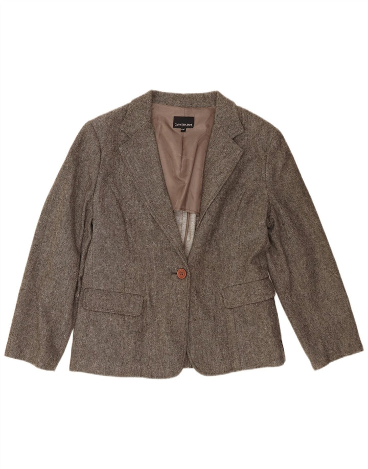 Calvin Klein Jeans Veste blazer à 1 bouton pour femme UK 20 2XL Gris