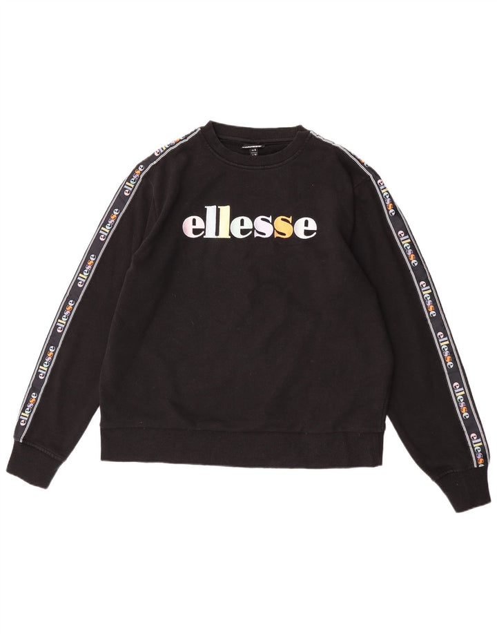 Ellesse Sweat-shirt surdimensionné graphique pour femme UK 10 Small Noir