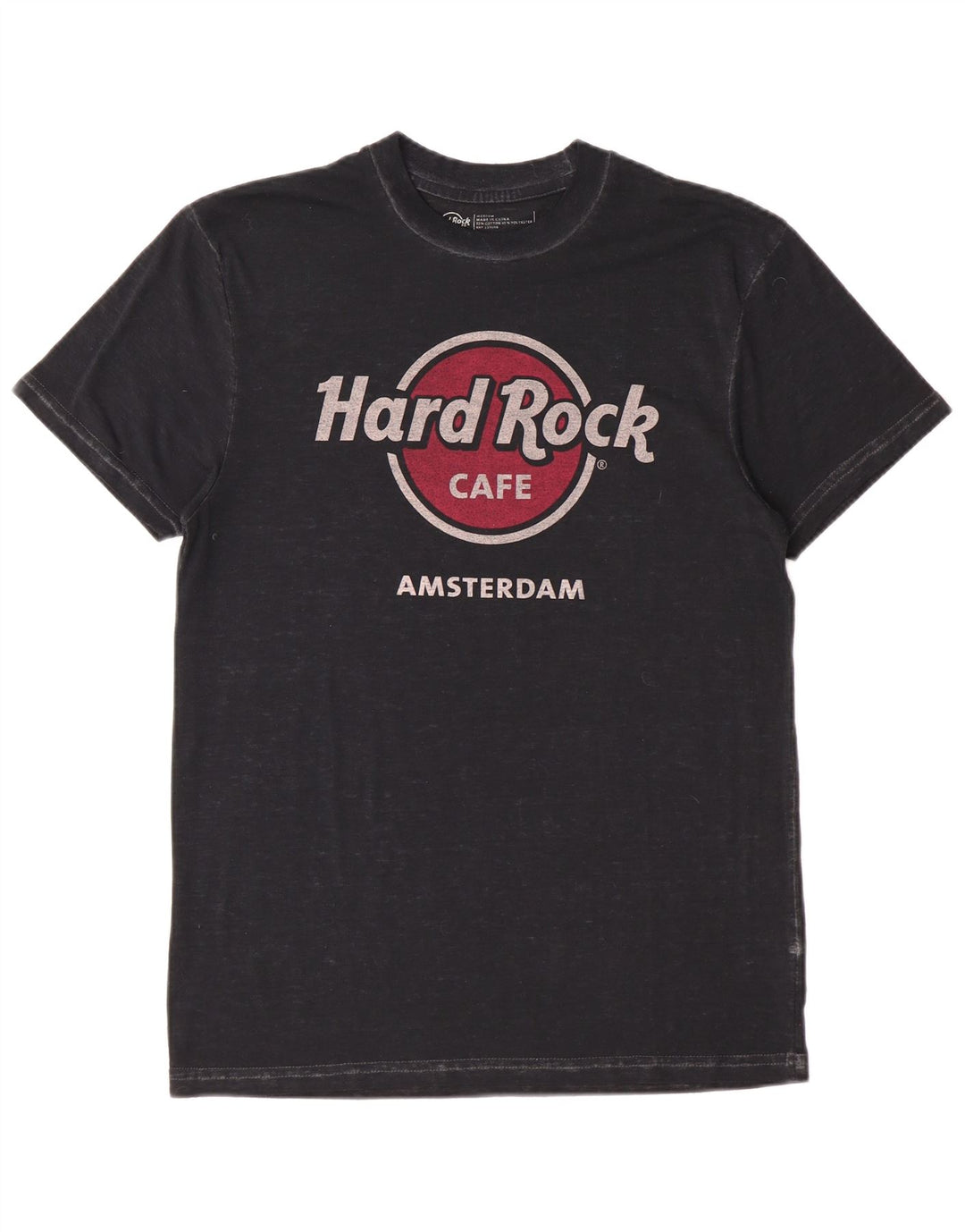 Hard Rock Cafe Amsterdam T-shirt graphique pour homme en coton noir moyen