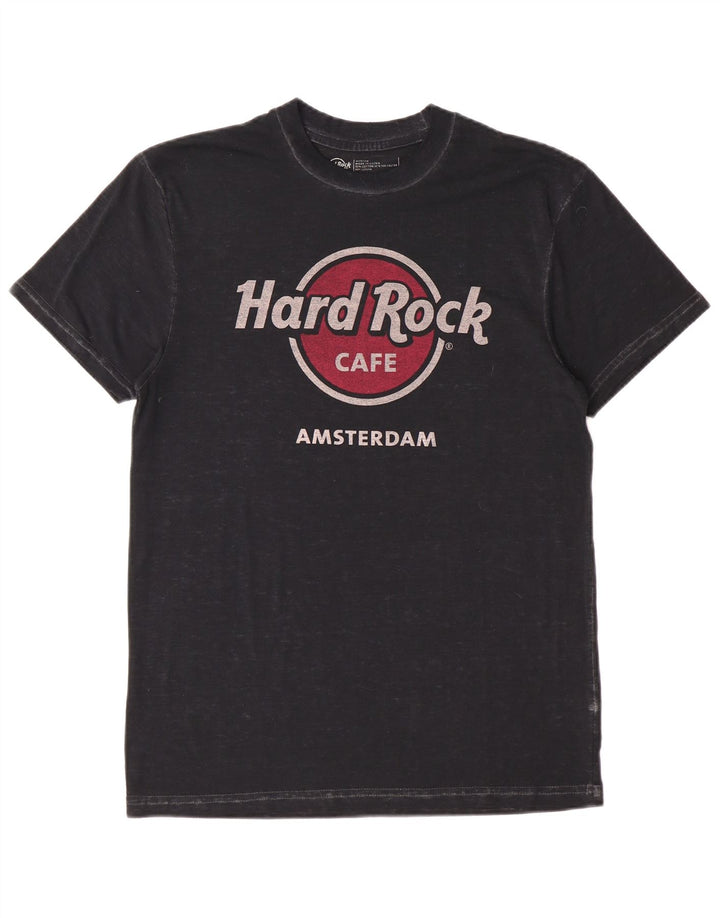 Hard Rock Cafe Amsterdam T-shirt graphique pour homme en coton noir moyen