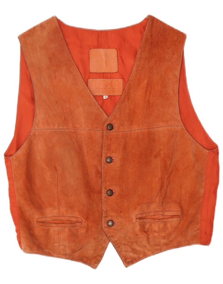 gilet en daim vintage pour homme petit cuir marron
